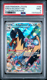 2025 Pokemon Jtg En-Journey Together #163 Iono'S Kilowattrel Illustration Rare PSA 9